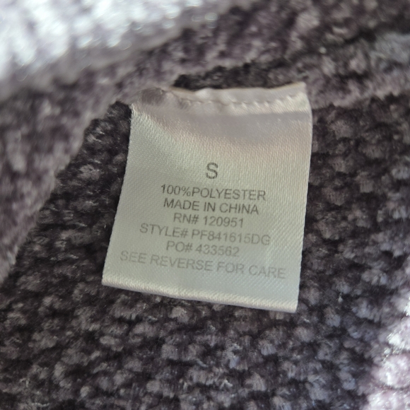 Womens Pink grey sz S chenille cable waffle knit Sweater long sleeve color block - Picture 6 of 7